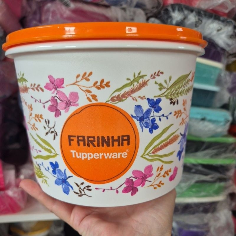 Caixa de Mantimento Farinha Tupperware Linha FLORAL, Bistrô e Pop Box e Essences.
