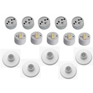 Tomada externa com interruptor externo e plafon ~para instalação elétrica residencial ~ Kit com 5 ~ Fácil instalação