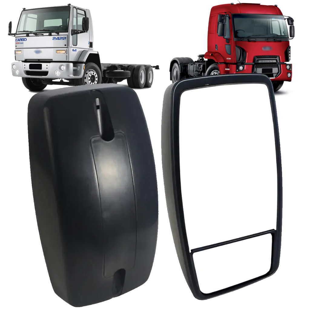 Retrovisor Externo Duplo Bi Partido Ford Cargo Vidro Convexo G1 1985 A 2011 G2 2012 A 2025