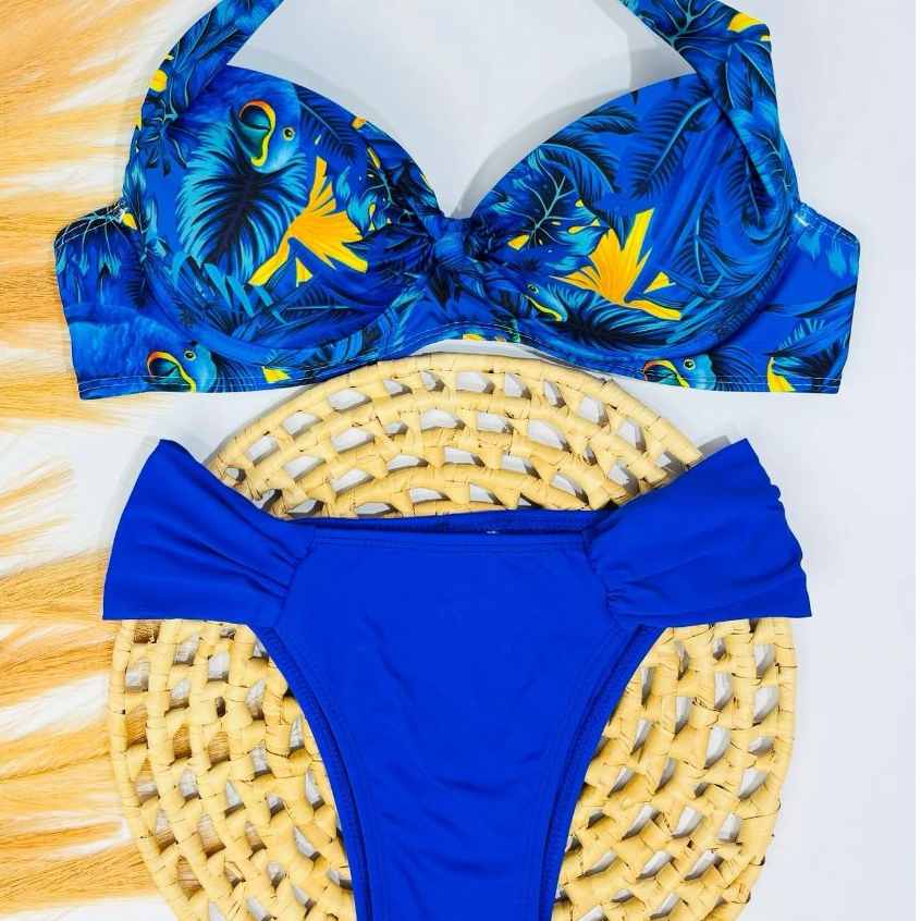 CONJUNTO BIQUINI TOP BOJO CALCINHA BOMBOM BORBOLETA MODA PRAIA PISCINA NATAÇÃO LAZER