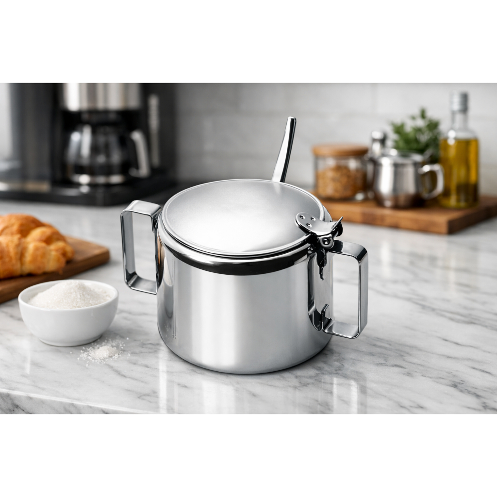 Açucareiro com Alças e Colher Inox 290g Itatiaia Viel