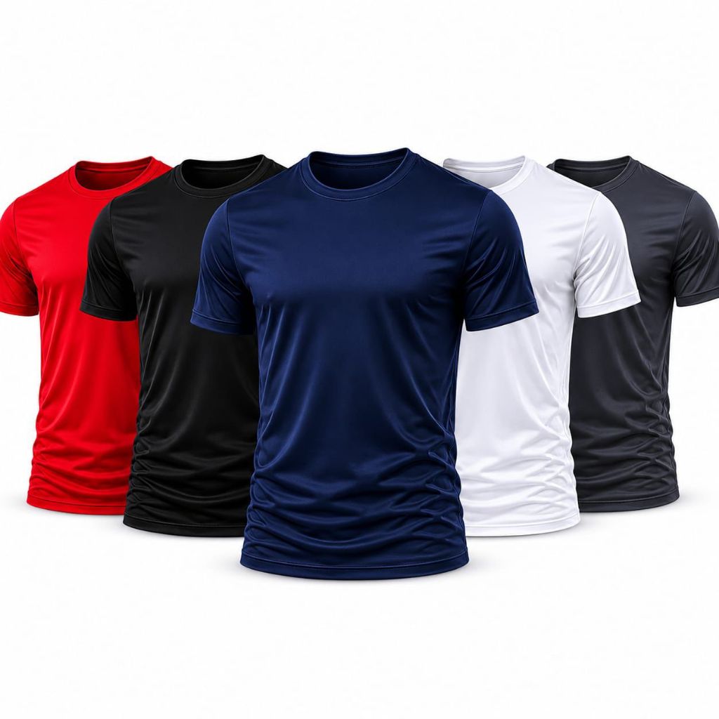 Kit 5 Camisetas Basicas Masculinas Lisa Academia treinar correr uniforme
