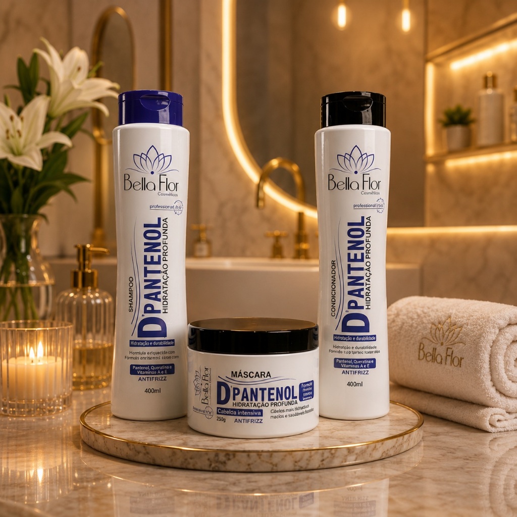 Kit Capilar D Pantenol 3 Produtos (Shampoo, Condicionador e Máscara) Profissional