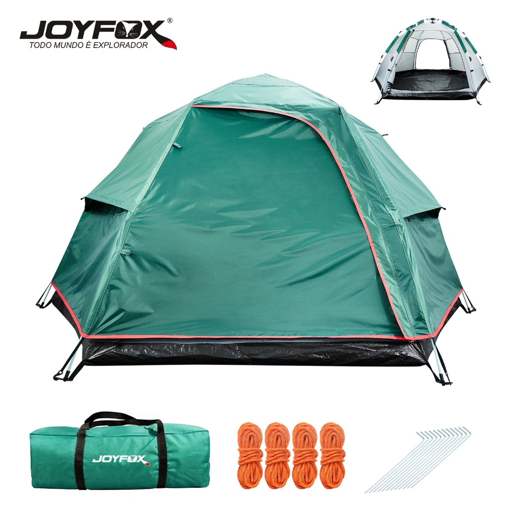 JOYFOX Barraca de Camping 5-8 Lugares Impermeavel Acampamento Grande Ventilacao 280*250*150cm