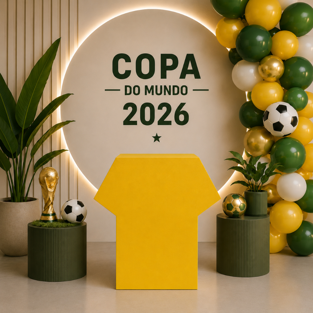 Mesa Camisa Futebol em MDF Cru e Pintado Copa 2026 Festas Pegue e Monte Decoração COPA 2026