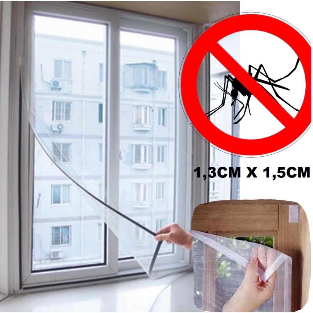 Tela Mosquiteiro Para Janela 1,50x1,80cm Com Velcr Anti-inseto Mosquito Janela Autocolante Pernilongo