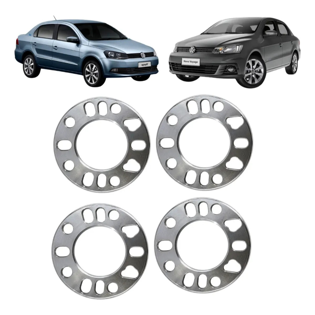 Kit 4 Espaçador 7mm Alargador Roda Voyage 4x100 4 E 5 Furos