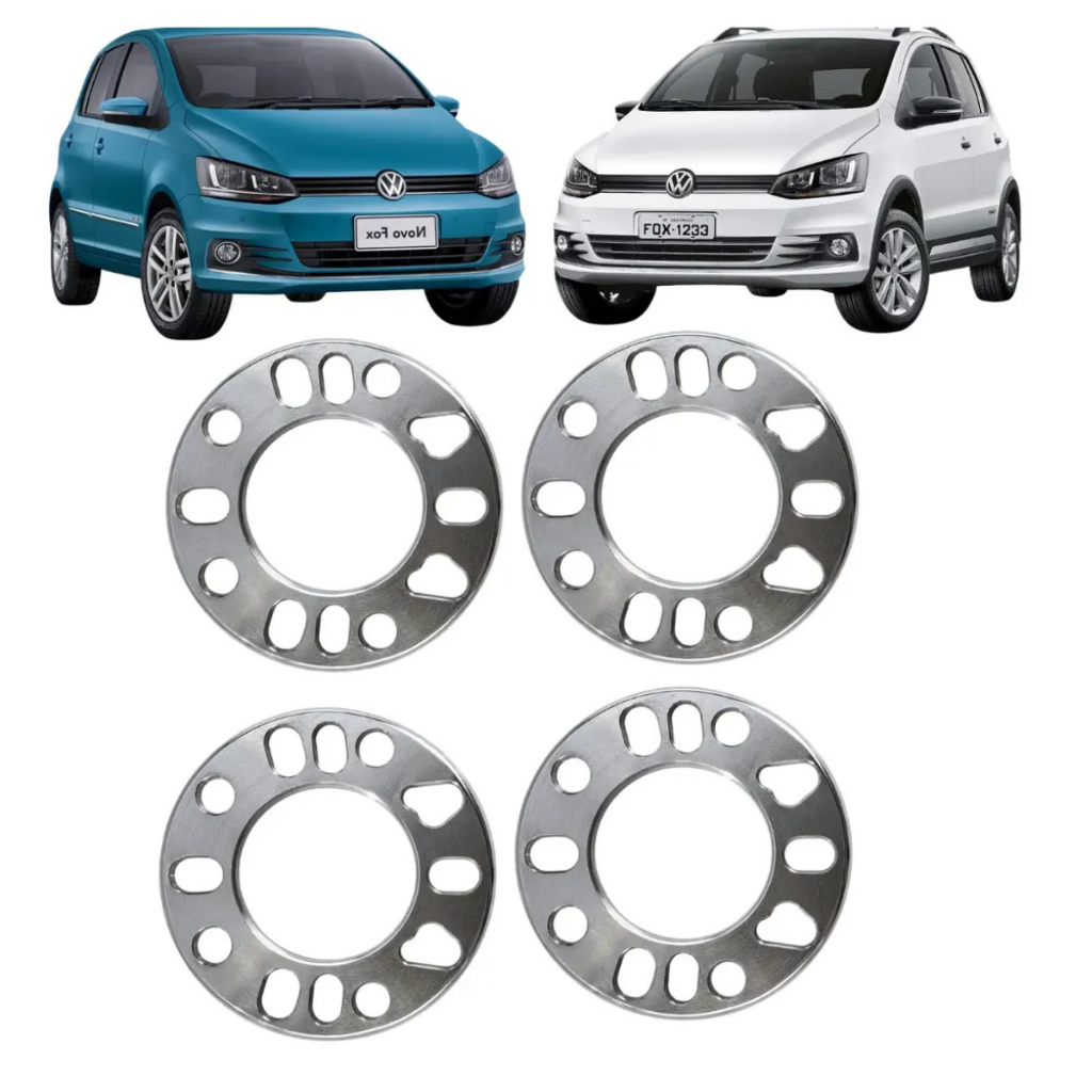 Kit 4 Espaçador 7mm Alargador Roda Fox 4x100 4 E 5 Furos