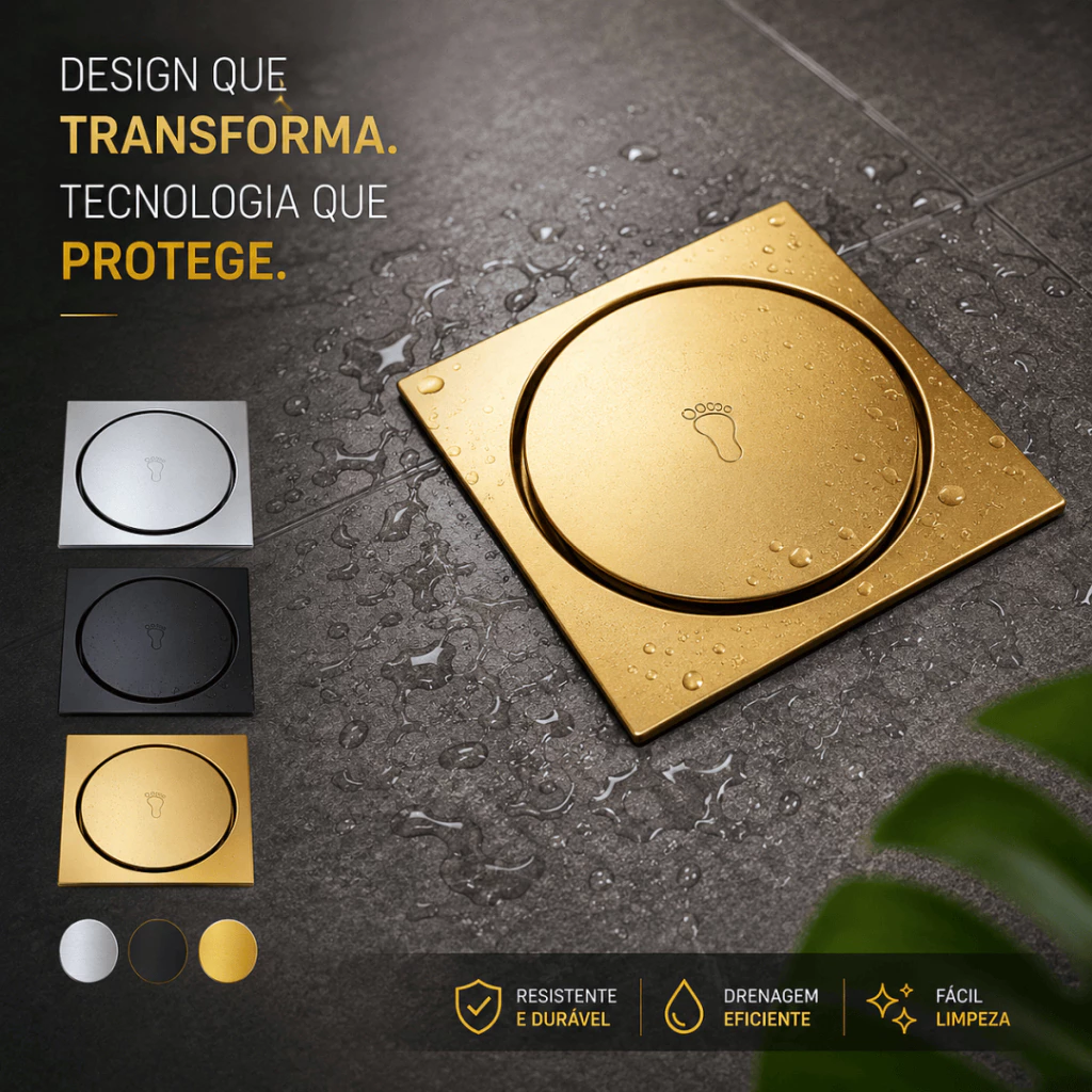 Ralo Inteligente Click Pop Up Smart Click Drain Stainless Steel Bathroom Floor Anti-Odor Seals 10x10 — imagem 1