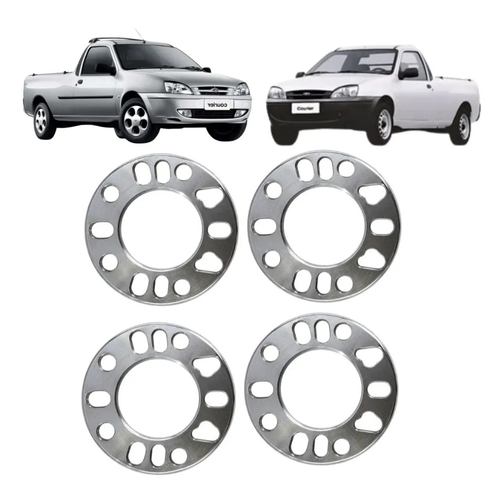 Kit 4 Espaçador 7mm Alargador Roda Courier 4x108 4 E 5 Furo
