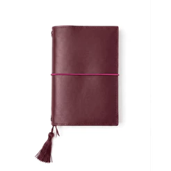 Caderno Bullet Journal A5 Lateral Fechada, Couro Sintético Midori Artesanal Minimalista Presente Criativo para Organizaç