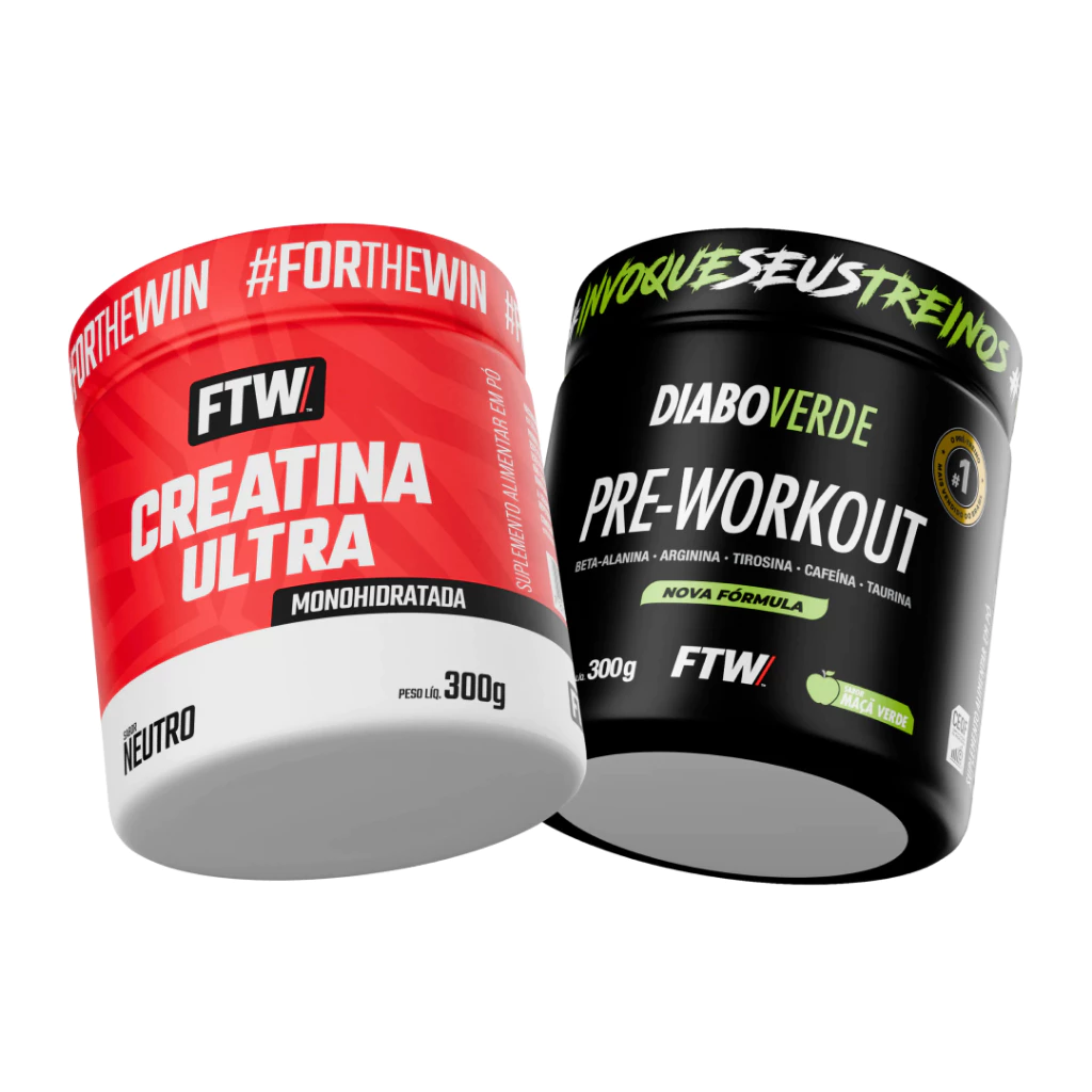 Kit Creatina Ultra Pote 300g + Pré Treino Diabo Verde Pre-Workout 300g - FTW — imagem 1