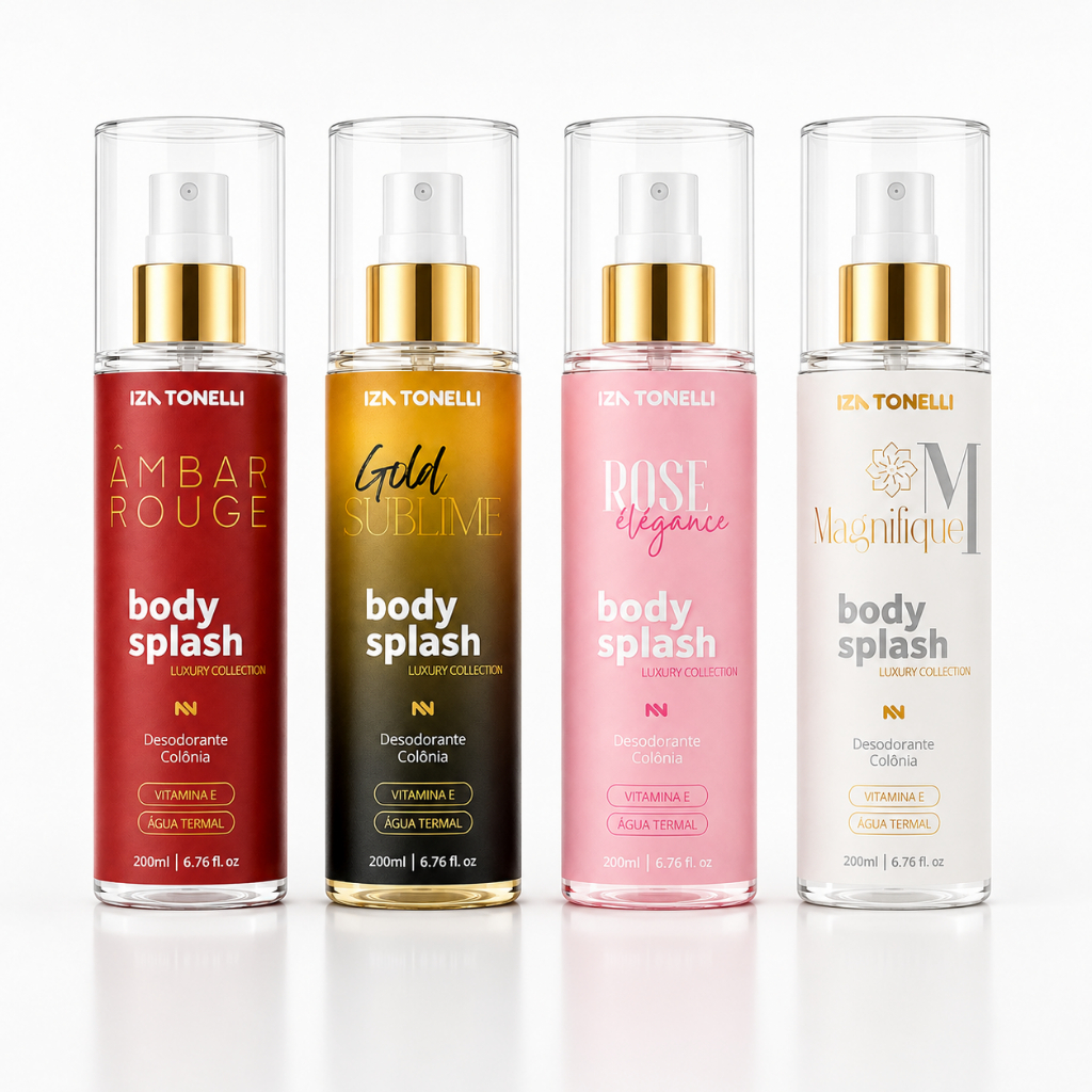 Kit 4 Body Splash Feminino Perfume Corporal Luxo Desodorante Colônia Iza Tonelli 200ml Alta Fixação Premium Oferta