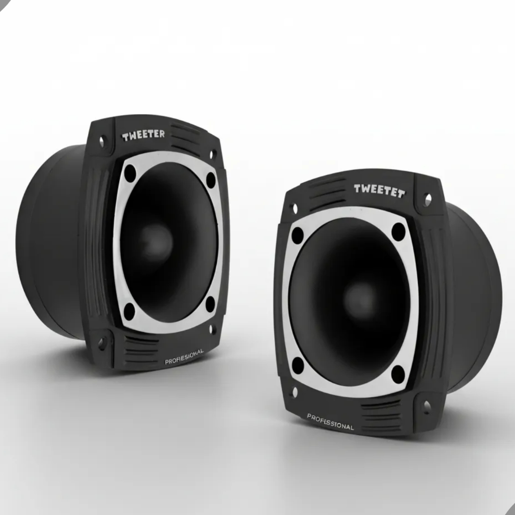 Kit 2 Super Tweter MusicAll modelo ST304 8ohms 75W Rms Tuiter Preto som automotivo
