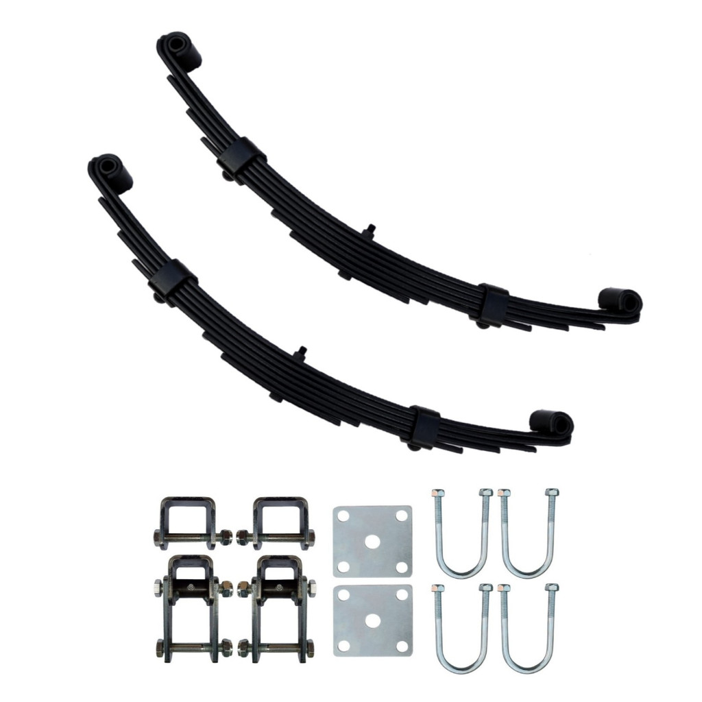 Conjunto Kit Suspensão Reforçado Feixe Jumelo Sapata Grampo Carretinha Reboque Trailer Carrocinha
