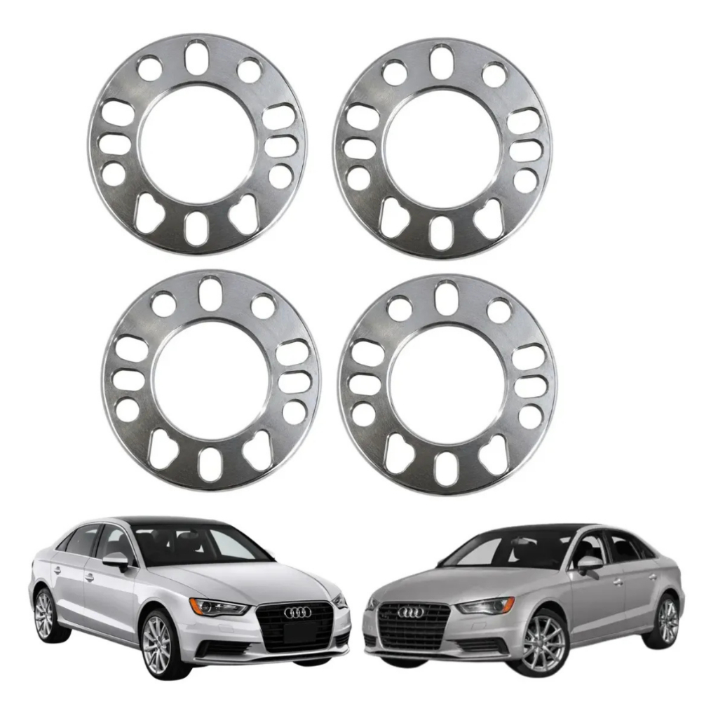 Kit 4 Espaçador 7mm Alargador Roda Audi A3 5x112 4e5 Furos