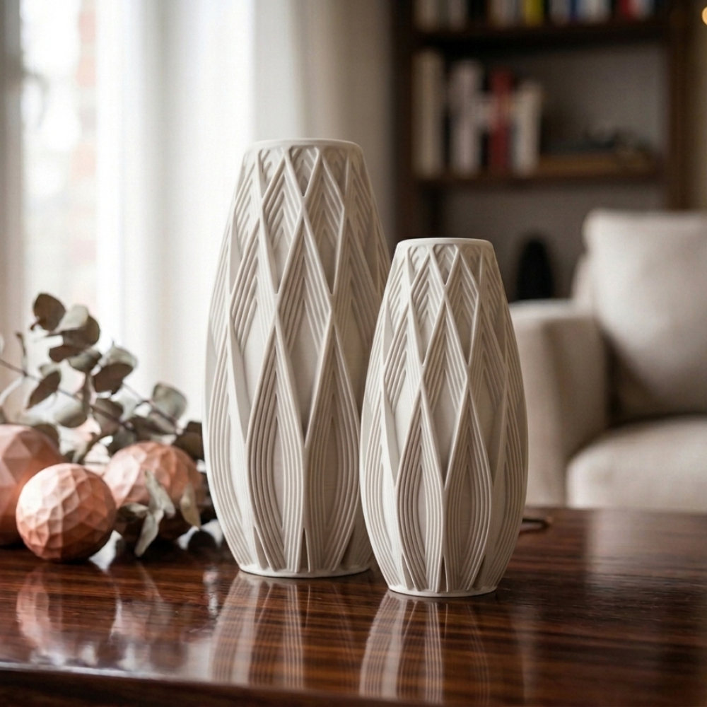 Kit Vasos Decorativos Geométricos Modernos em PLA – Elegância e Sofisticação para Seu Ambiente