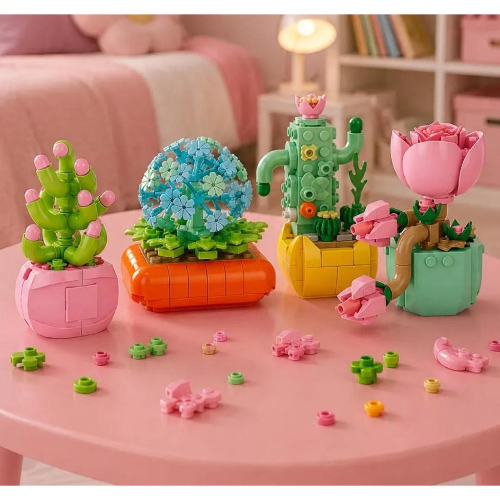 Brinquedo Plantinhas de Montar Diversos Modelos 91 Peças