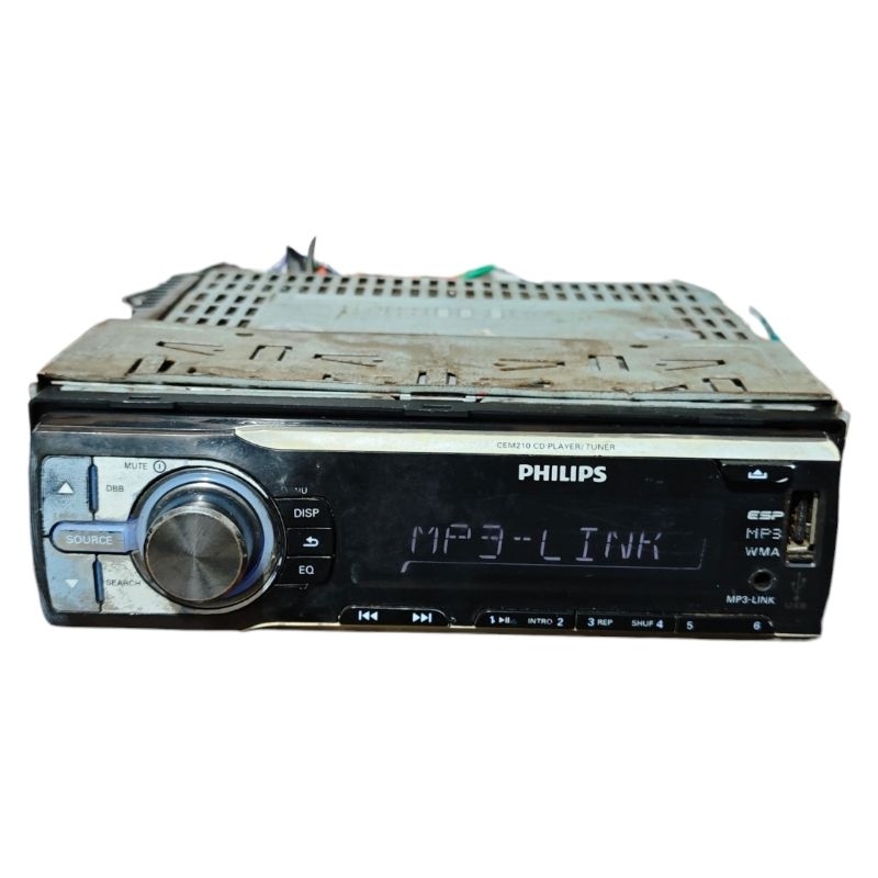 (USADO DETALHE) Rádio Automotivo DVD Philips CEM210 AM FM USB AUX DVD CD 50WX4