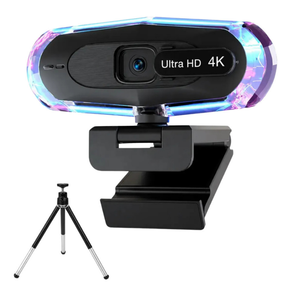 Webcam 4K Ultra HD 3840x2160p Plug And Play Com Microfone Embutido