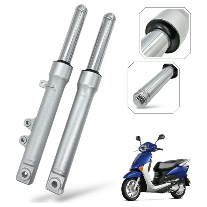 Par De Bengala Completa Honda Lead 110 Elite 125 Prata
