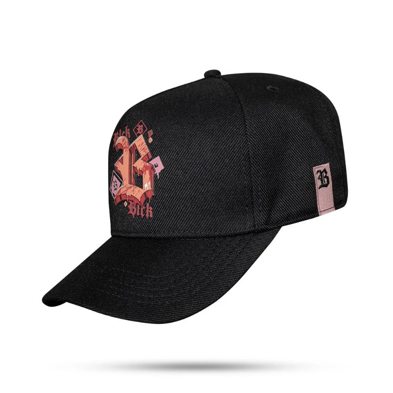 Boné Blck Snapback Preto Pink Cold Aba Curva Original