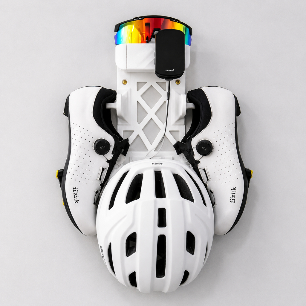 Suporte de Capacete CORES, Sapatilha , Óculos e GPS Garmin IGPSports e Similares | Ciclismo Bike l Parede l Organização