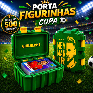 Porta Figurinha Personalizado c/ Nome Álbum Copa do Mundo 2026 Estojo Caixa Organizadora Caixinha