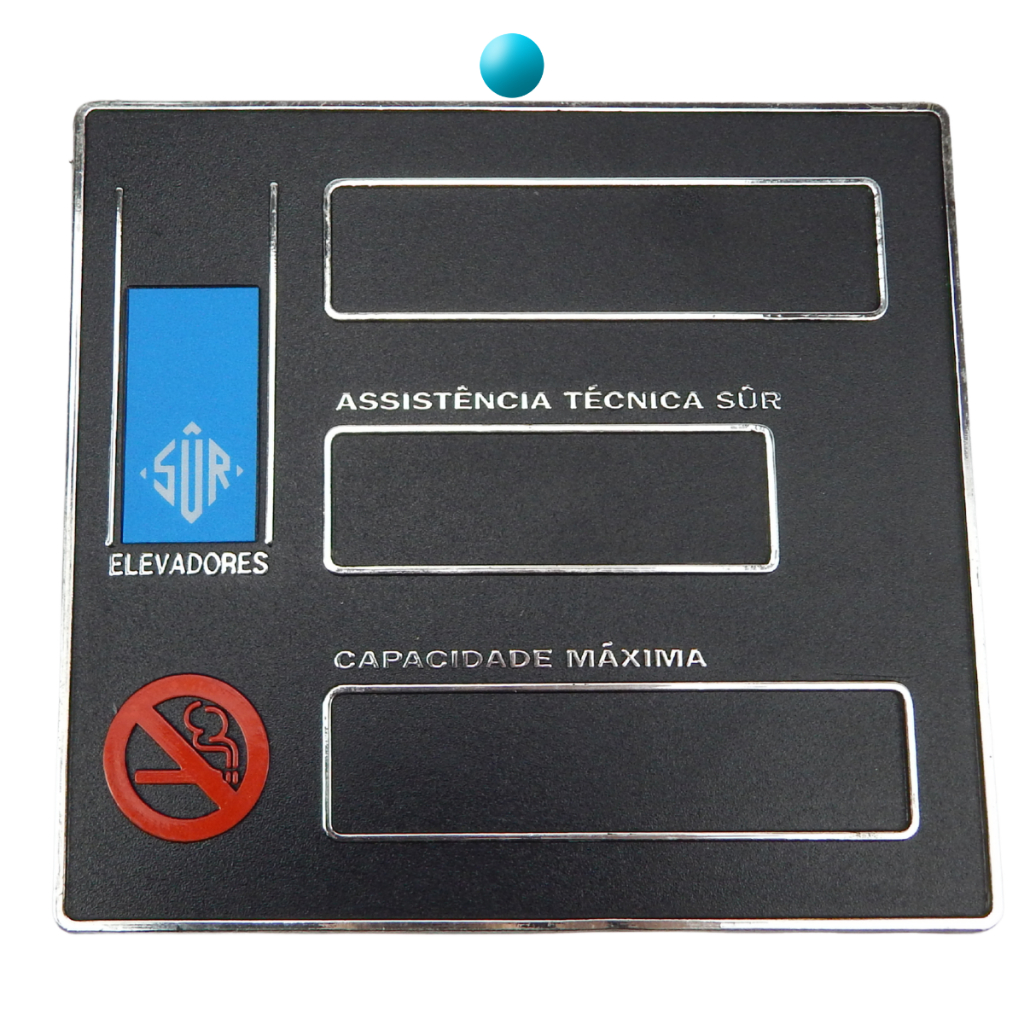 Placa Indicação Elevadores Antigos Sur Capacidade Cigarro 5