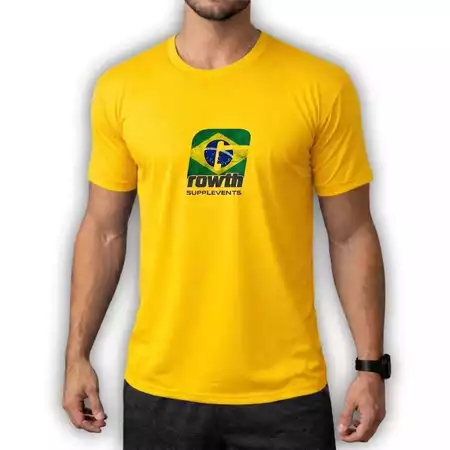 Camisa Dry Fit Masculino GROWTH 09 BRASIL Maromba Corrida Treino Esporte Academia Passeio