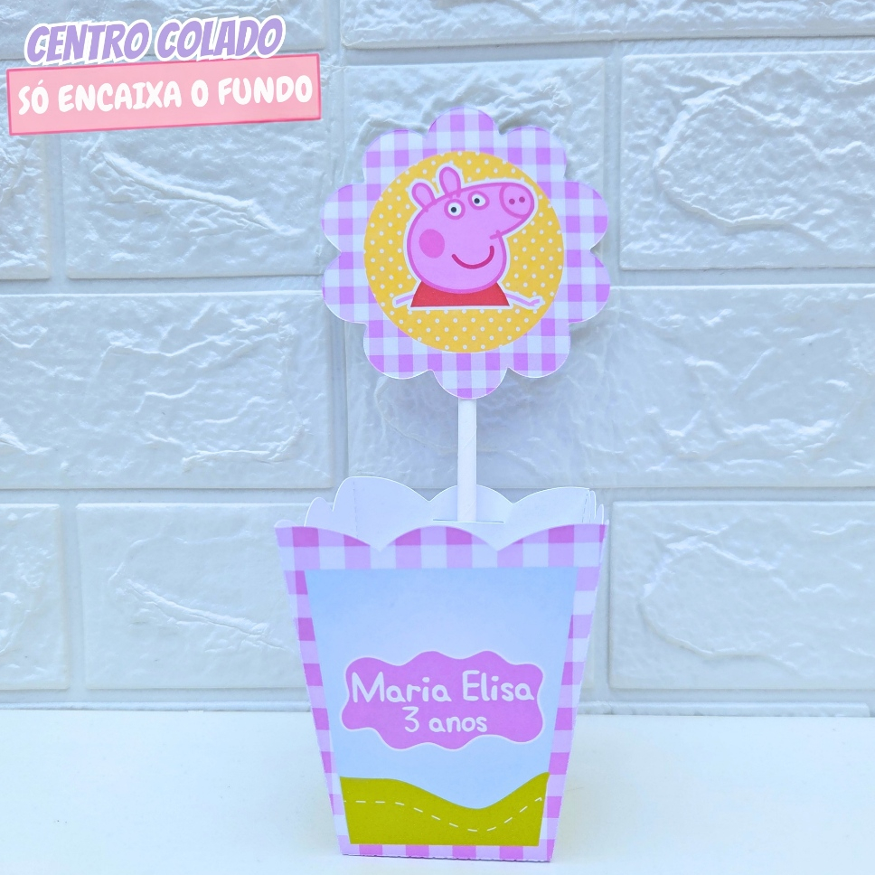 Cachepô Centro de Mesa Peppa Pig | Personalizado | Lembrancinha de Festa | Aniversário