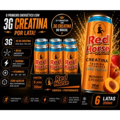 Red Horse Creatina 3G Morango e Pessêgo Zero Açúcar