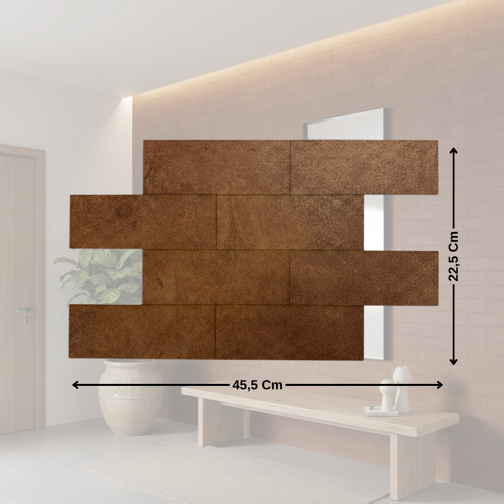 Detalhes do Kit 150 Madeira Tijolinho MDF Autocolante Brick Rústico