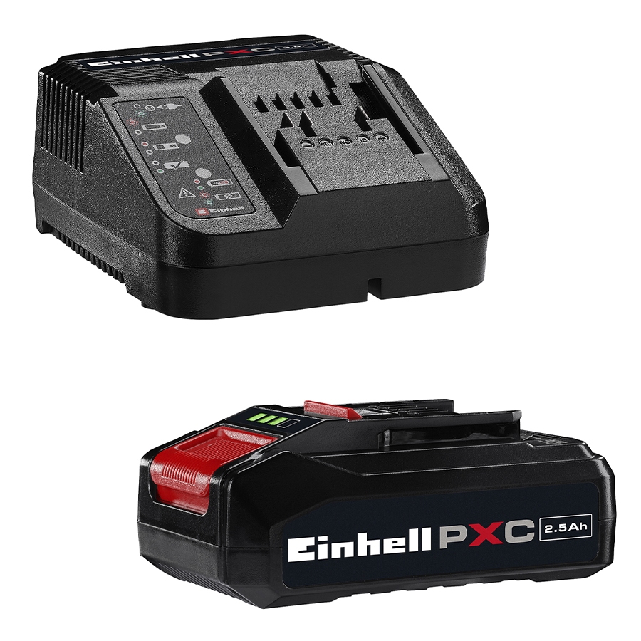 Kit Bateria 18V 2,5Ah e Carregador Bivolt EINHELL Power X-Change para Ferramenta