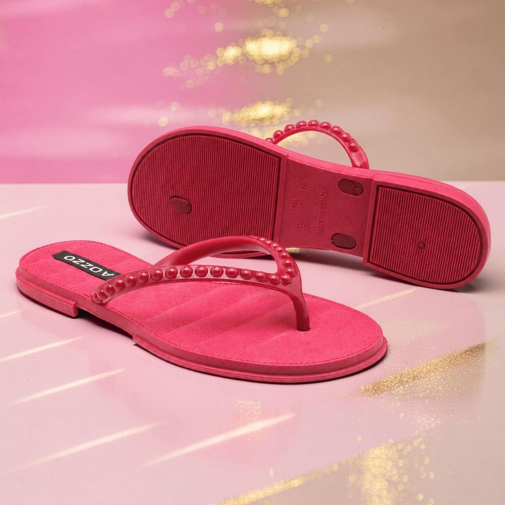 Chinelo Pérola Feminino Leve e Confortável com Tiras Finas - Cantinho dos achadinhos