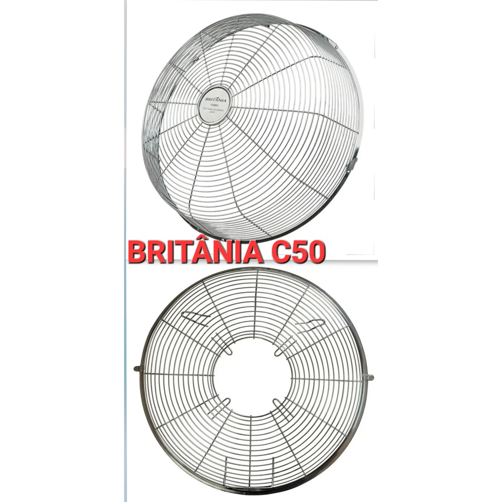 Kit grade dianteira e grade traseira DE AÇO INOX p/ circulador de ar BRITÂNIA C50