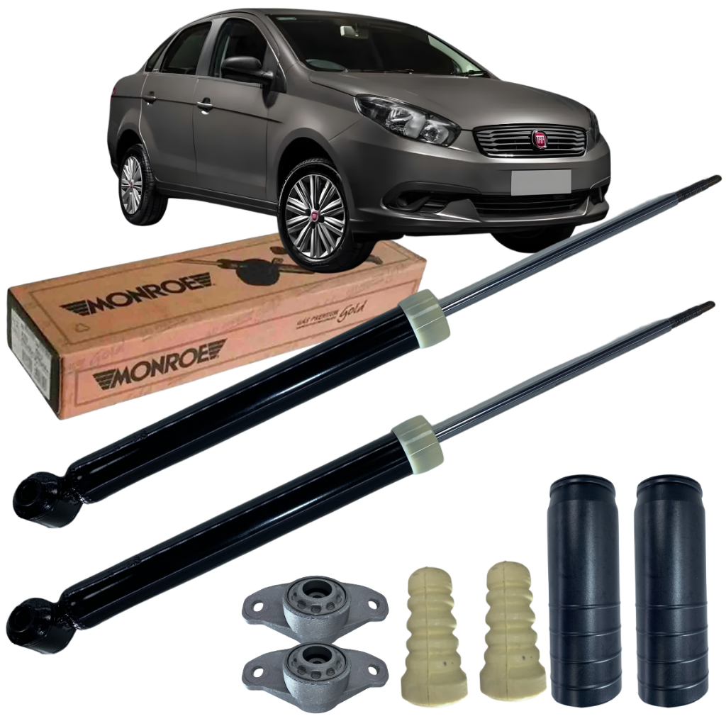 Kit + Par Amortecedor Monroe Traseiro Grand Siena Sedan Attractive 1.4 / Essence 1.6/ Tetrafuel 1.4