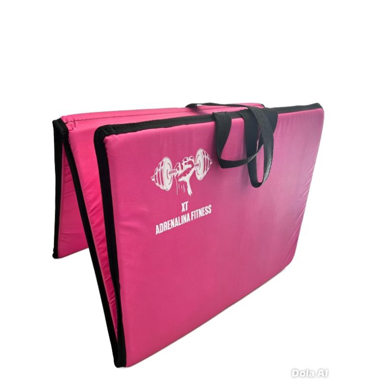 Colchonete Dobrável Maleta Fitness Profissional para Academia Yoga Abdominal Funcionais da cor rosa