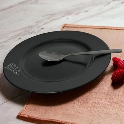 Prato De Porcelana Sobremesa Manhattan Preto 19cm Hauskraft