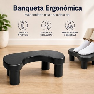Apoio de pés para escritório, banquinho anatômico antiderrapante