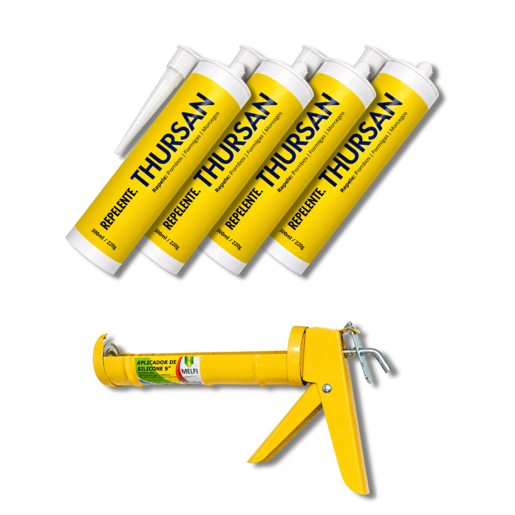Kit Repelente para Pombos, Morcegos e Formigas. em Gel 220g - 4 Unidades do Repelente + Aplicador