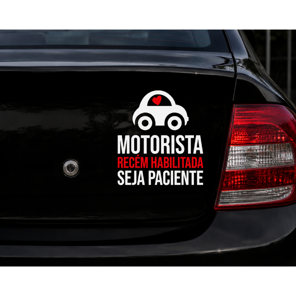 Adesivo Decorativo Vinil Motorista Recem Habilitada Carro — imagem 2 de 2