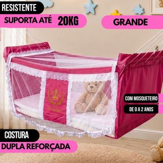 Rede Berço Bebe Com Mosquiteiro Acolchoado Portátil - Promoção