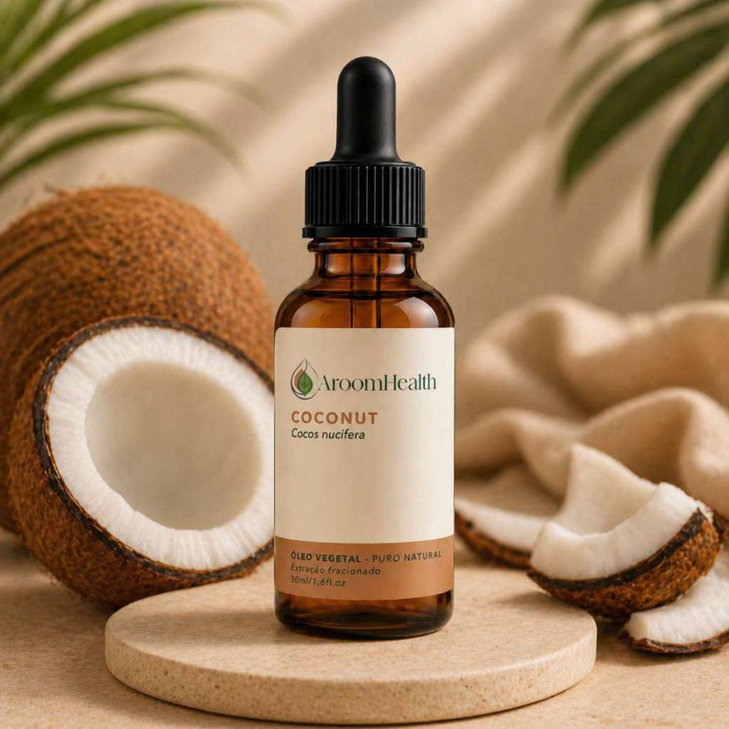 Óleo vegetal puro vegetal de Coconut liquido 30 ml cabelo e pele