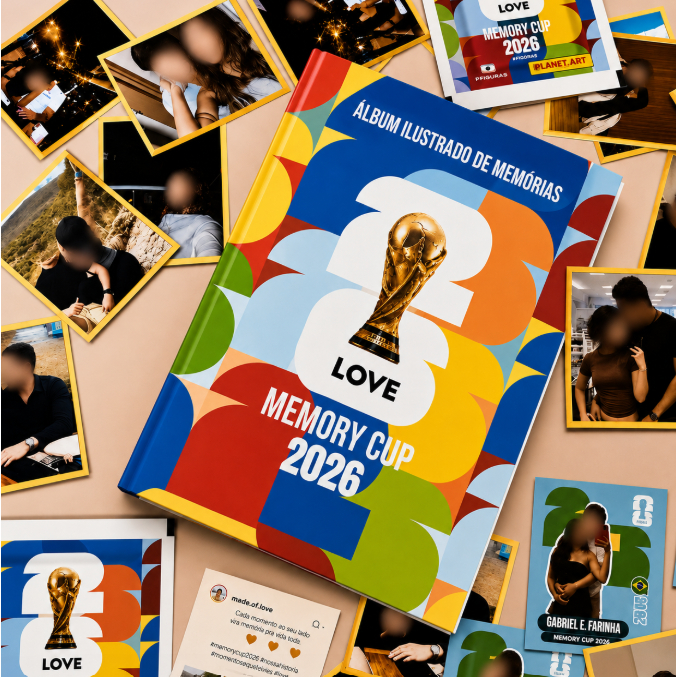 Álbum Dia dos Namorados Copa do Mundo 2026 Memory Cup Personalizado
