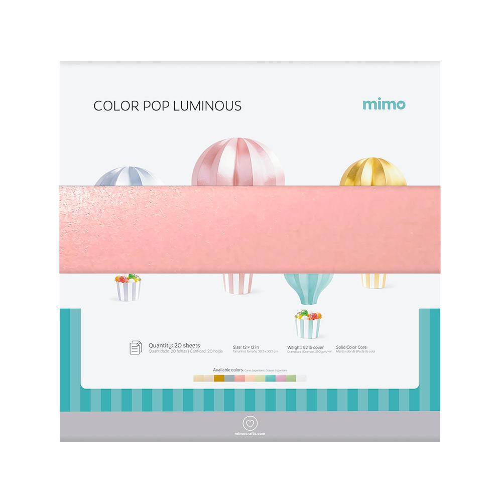 Papel Color Pop Luminous Rosa Blush Mimo - 30,5 x 30,5 cm - 250 gr - 20 unds