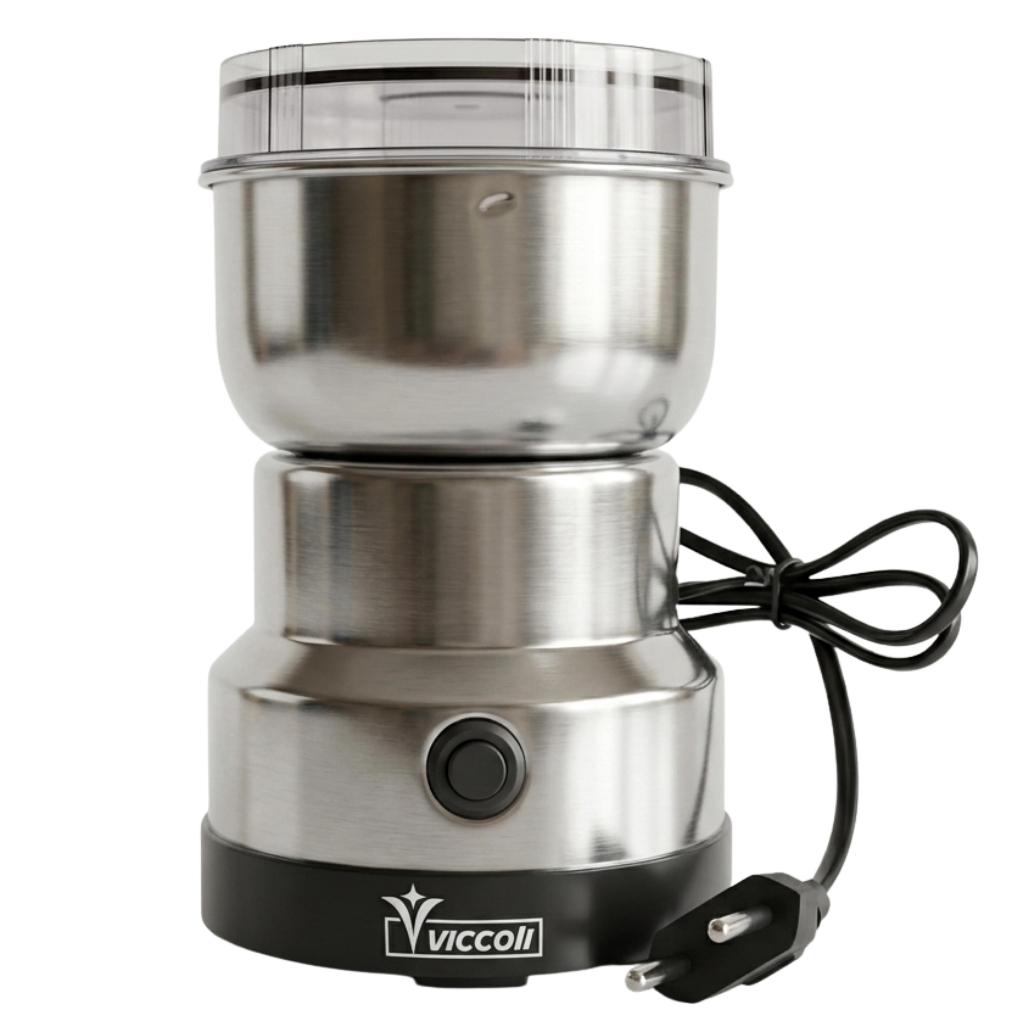Moedor de Café Elétrico Multifuncional 150W Viccoli Portátil com Lâminas em Aço Inox para Especiarias