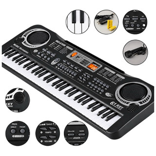 Brinquedo Teclado Piano Elétrico Infantil De 61 Teclas Com Microfone E Fonte
