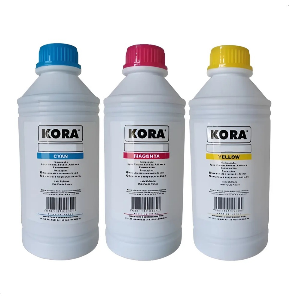 Kit 3 Litros Tinta Kora Compatível CYM L120 L355 L375 L395 L3150 L3250 L4150 L4260