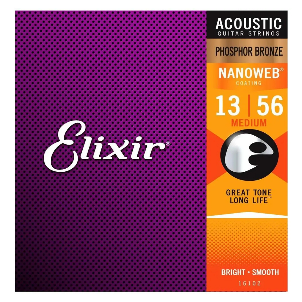 Encordoamento Elixir Phospor Bronze Nanoweb 0.13 13/56 Medium